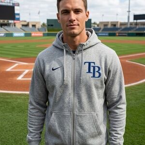 Nike Gray TB Logo Full-Zip Hoodie